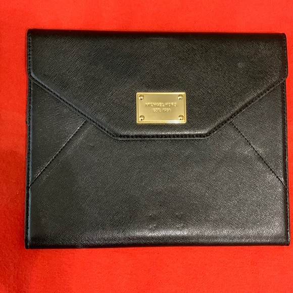 Michael Kors Accessories - Michael Kors Mini iPad Case Black cross-grain leather for 9.4 “x 6.67” iPad